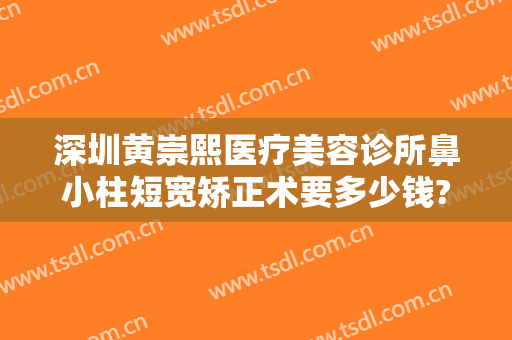 深圳黄崇熙医疗美容诊所鼻小柱短宽矫正术要多少钱?效果怎么样?