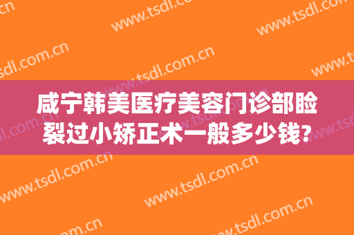 咸宁韩美医疗美容门诊部睑裂过小矫正术一般多少钱?有哪些优势?(咸宁整形美容费用)