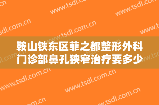 鞍山铁东区菲之都整形外科门诊部鼻孔狭窄治疗要多少钱?怎么样?