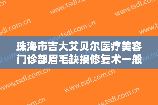 珠海市吉大艾贝尔医疗美容门诊部眉毛缺损修复术一般多少费用?效果怎么样?