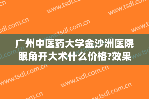 广州中医药大学金沙洲医院眼角开大术什么价格?效果怎么样?(广州中医药大学金沙洲医院眼科怎么样)