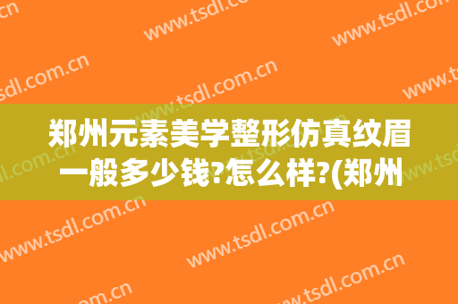 郑州元素美学整形仿真纹眉一般多少钱?怎么样?(郑州元素美学医疗美容怎么样)