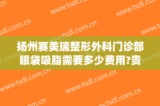 扬州赛美瑞整形外科门诊部眼袋吸脂需要多少费用?贵不贵?(扬州做眼袋哪个医院最好)