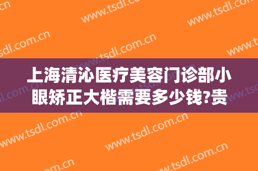 上海清沁医疗美容门诊部小眼矫正大楷需要多少钱?贵不贵?(上海市清沁美容整容门诊)