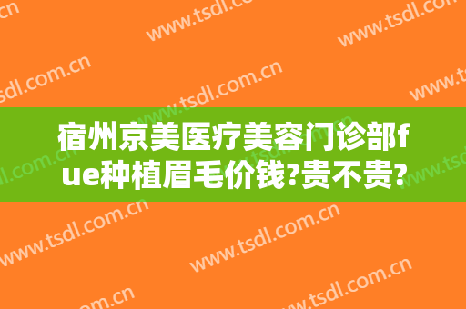 宿州京美医疗美容门诊部fue种植眉毛价钱?贵不贵?