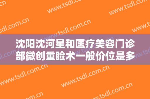 沈阳沈河星和医疗美容门诊部微创重睑术一般价位是多少费用?怎么样?