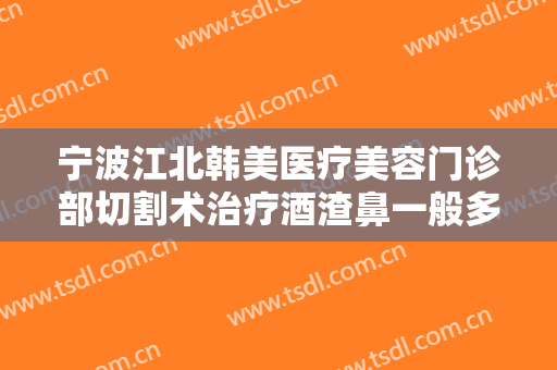 宁波江北韩美医疗美容门诊部切割术治疗酒渣鼻一般多少费用?怎么样?