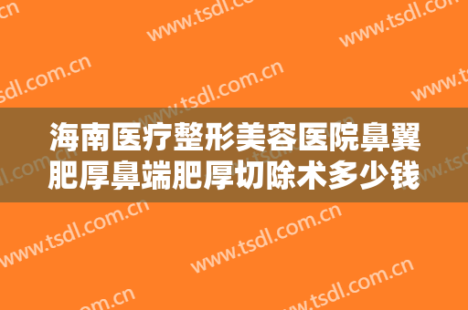 海南医疗整形美容医院鼻翼肥厚鼻端肥厚切除术多少钱?需要多久恢复?
