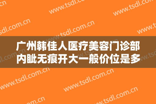 广州韩佳人医疗美容门诊部内眦无痕开大一般价位是多少费用?好不好?