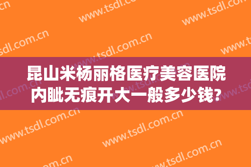 昆山米杨丽格医疗美容医院内眦无痕开大一般多少钱?有哪些优势?(昆山米扬丽格医疗美容医院怎么样)