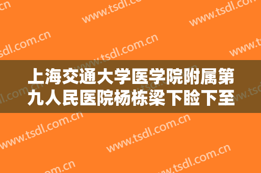 上海交通大学医学院附属第九人民医院杨栋梁下睑下至手术什么价格?有哪些优势?