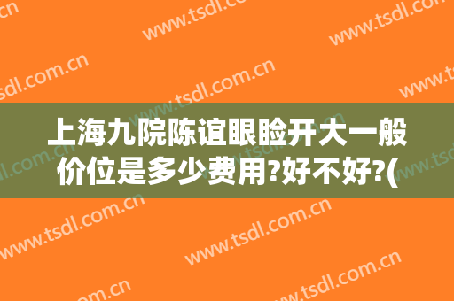 上海九院陈谊眼睑开大一般价位是多少费用?好不好?(上海九院眼睑手术费用多少)