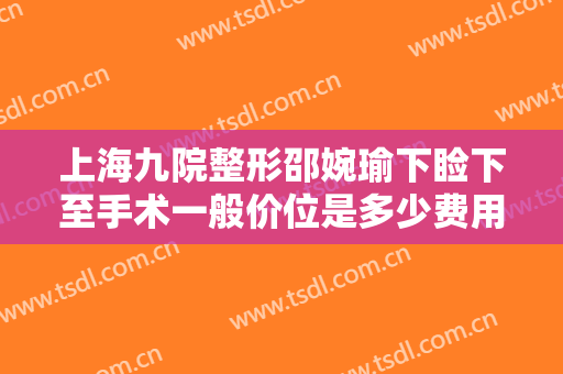 上海九院整形邵婉瑜下睑下至手术一般价位是多少费用?贵不贵?