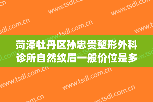 菏泽牡丹区孙忠贵整形外科诊所自然纹眉一般价位是多少?好不好?(菏泽孙忠贵美容整形外科诊所)