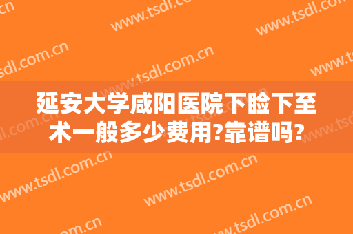 延安大学咸阳医院下睑下至术一般多少费用?靠谱吗?
