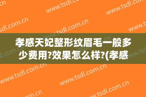 孝感天妃整形纹眉毛一般多少费用?效果怎么样?(孝感纹眉毛哪里好)