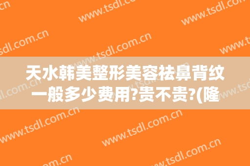 天水韩美整形美容祛鼻背纹一般多少费用?贵不贵?(隆鼻子一般多少钱我美不美吗)