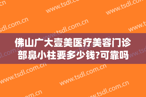 佛山广大壹美医疗美容门诊部鼻小柱要多少钱?可靠吗?(佛山市一医院整容科好不好)