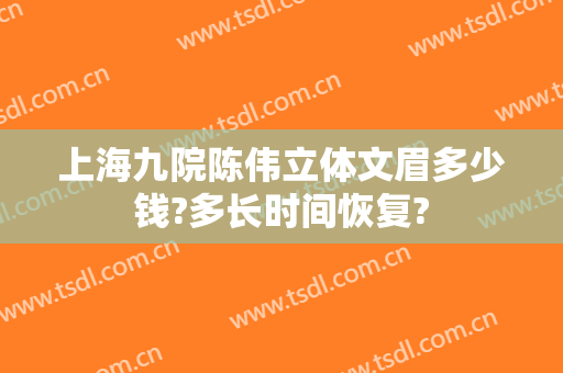 上海九院陈伟立体文眉多少钱?多长时间恢复?