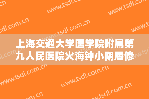 上海交通大学医学院附属第九人民医院火海钟小阴唇修整要多少钱?效果怎么样?
