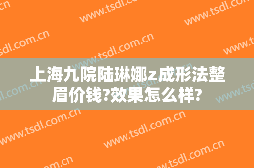 上海九院陆琳娜z成形法整眉价钱?效果怎么样?