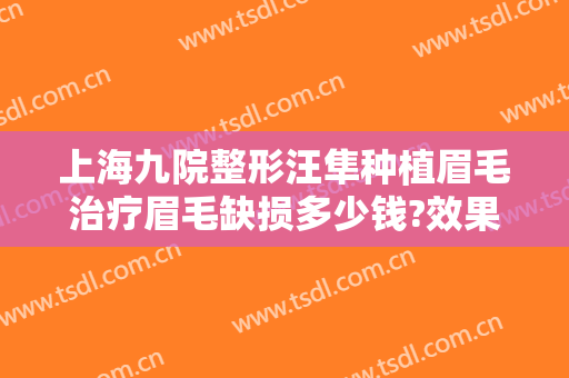 上海九院整形汪隼种植眉毛治疗眉毛缺损多少钱?效果怎么样?