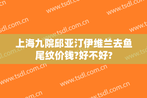 上海九院邱亚汀伊维兰去鱼尾纹价钱?好不好?