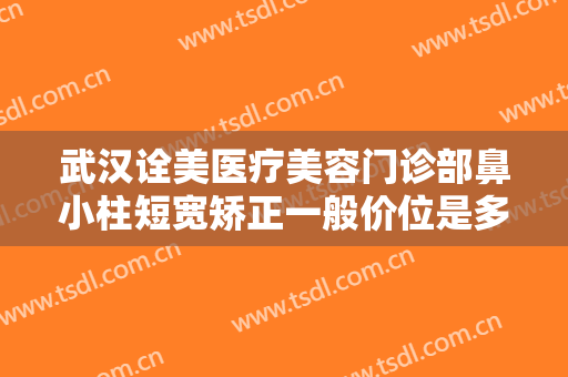 武汉诠美医疗美容门诊部鼻小柱短宽矫正一般价位是多少钱?贵不贵?