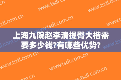 上海九院赵李清提臀大楷需要多少钱?有哪些优势?