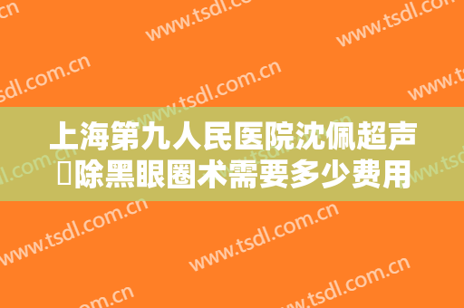 上海第九人民医院沈佩超声袪除黑眼圈术需要多少费用?怎么样?