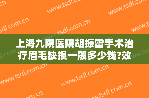 上海九院医院胡振雷手术治疗眉毛缺损一般多少钱?效果怎么样?