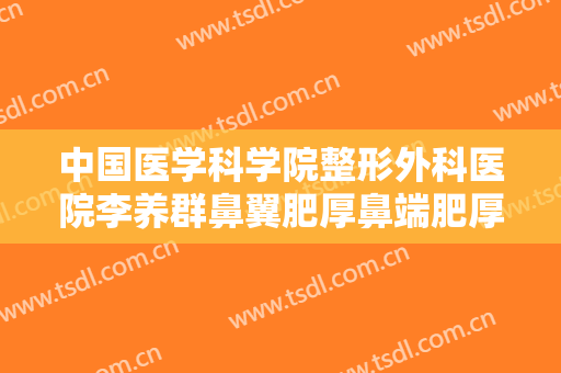 中国医学科学院整形外科医院李养群鼻翼肥厚鼻端肥厚切除术大楷需要多少费用?怎么样?