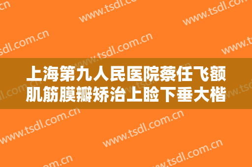 上海第九人民医院蔡任飞额肌筋膜瓣矫治上睑下垂大楷需要多少钱?好不好?