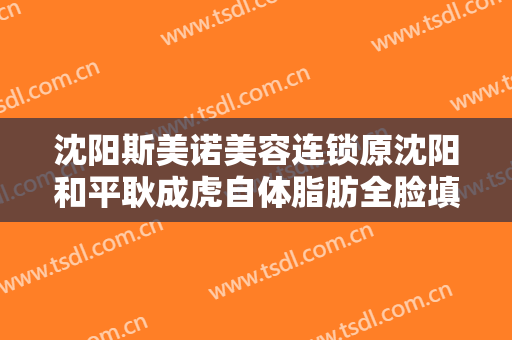 沈阳斯美诺美容连锁原沈阳和平耿成虎自体脂肪全脸填充多少钱?好不好?