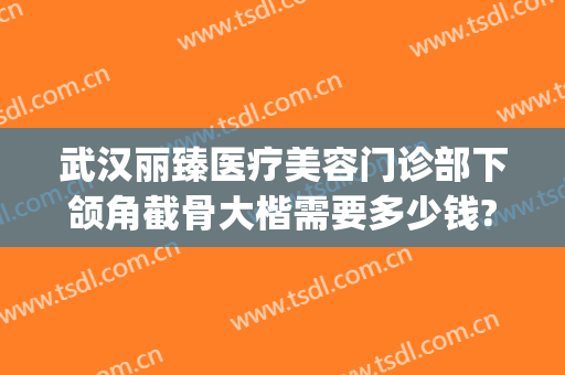 武汉丽臻医疗美容门诊部下颌角截骨大楷需要多少钱?有哪些优势?(武汉臻美整形医院)