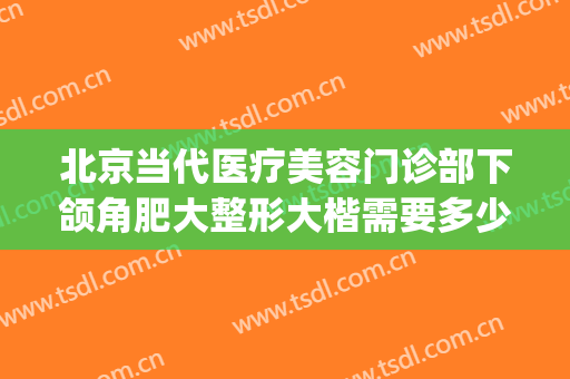 北京当代医疗美容门诊部下颌角肥大整形大楷需要多少费用?好不好?(颌面整形最好的医生)