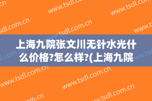 上海九院张文川无针水光什么价格?怎么样?(上海九院 无针水光)