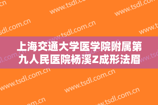 上海交通大学医学院附属第九人民医院杨溪Z成形法眉位不整矫正术什么价格?贵不贵?