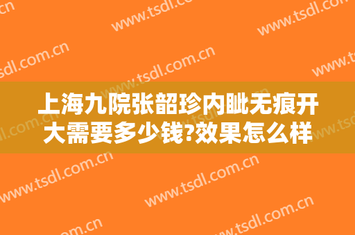 上海九院张韶珍内眦无痕开大需要多少钱?效果怎么样?