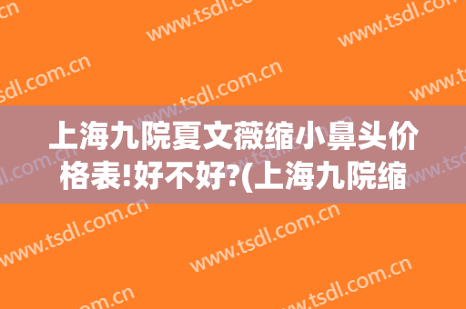 上海九院夏文薇缩小鼻头价格表!好不好?(上海九院缩小鼻翼多少钱)