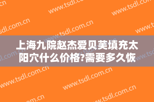 上海九院赵杰爱贝芙填充太阳穴什么价格?需要多久恢复?