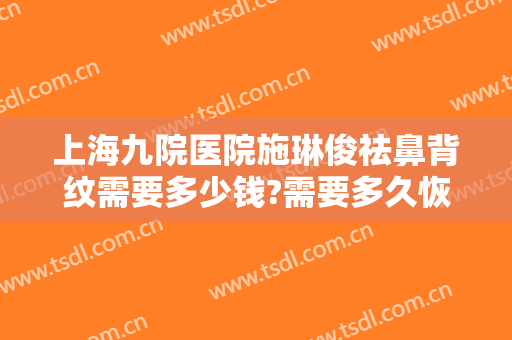 上海九院医院施琳俊祛鼻背纹需要多少钱?需要多久恢复?