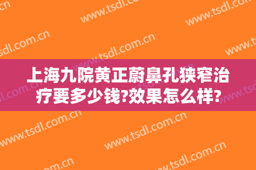 上海九院黄正蔚鼻孔狭窄治疗要多少钱?效果怎么样?