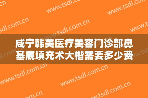咸宁韩美医疗美容门诊部鼻基底填充术大楷需要多少费用?怎么样?