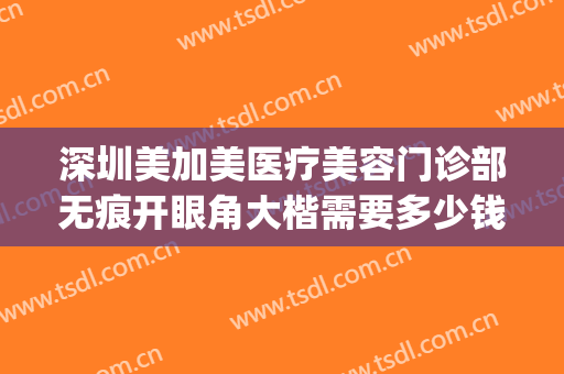 深圳美加美医疗美容门诊部无痕开眼角大楷需要多少钱?靠谱吗?(深圳最大的医美整形医院)