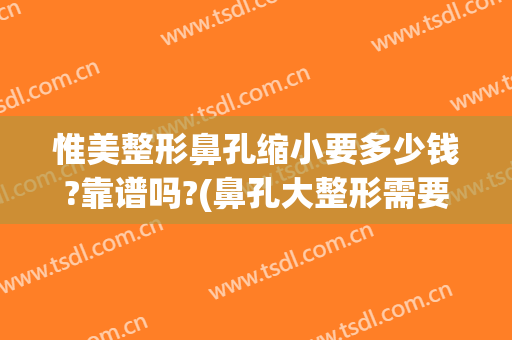 惟美整形鼻孔缩小要多少钱?靠谱吗?(鼻孔大整形需要多少钱)