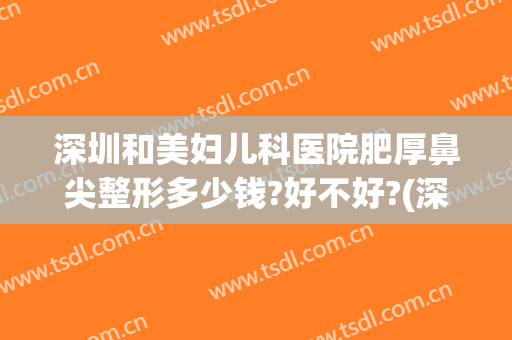 深圳和美妇儿科医院肥厚鼻尖整形多少钱?好不好?(深圳最大的医美整形医院)