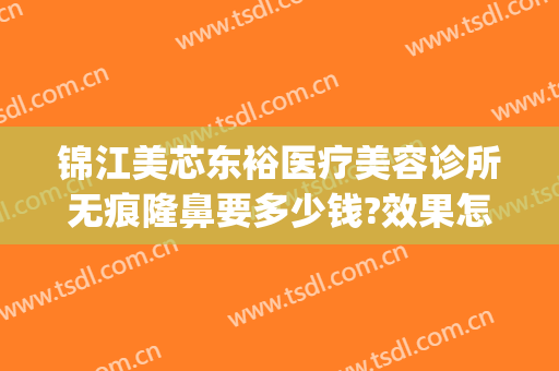 锦江美芯东裕医疗美容诊所无痕隆鼻要多少钱?效果怎么样?(成都锦江美芯东裕医疗美容诊所有限公司)