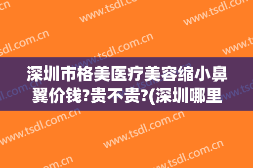 深圳市格美医疗美容缩小鼻翼价钱?贵不贵?(深圳哪里做缩小鼻翼好)