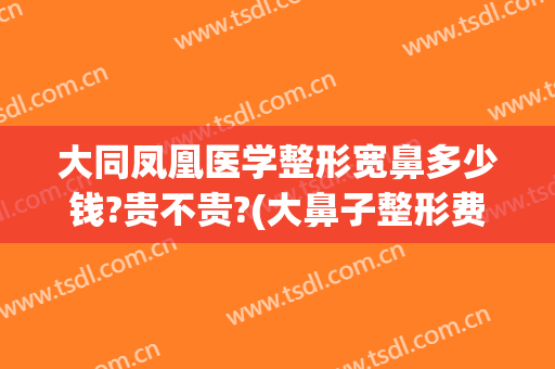 大同凤凰医学整形宽鼻多少钱?贵不贵?(大鼻子整形费用)